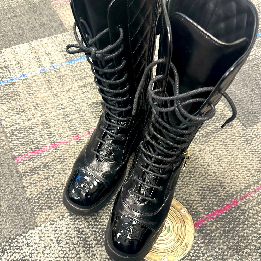 Tall Chanel Boots with Chain